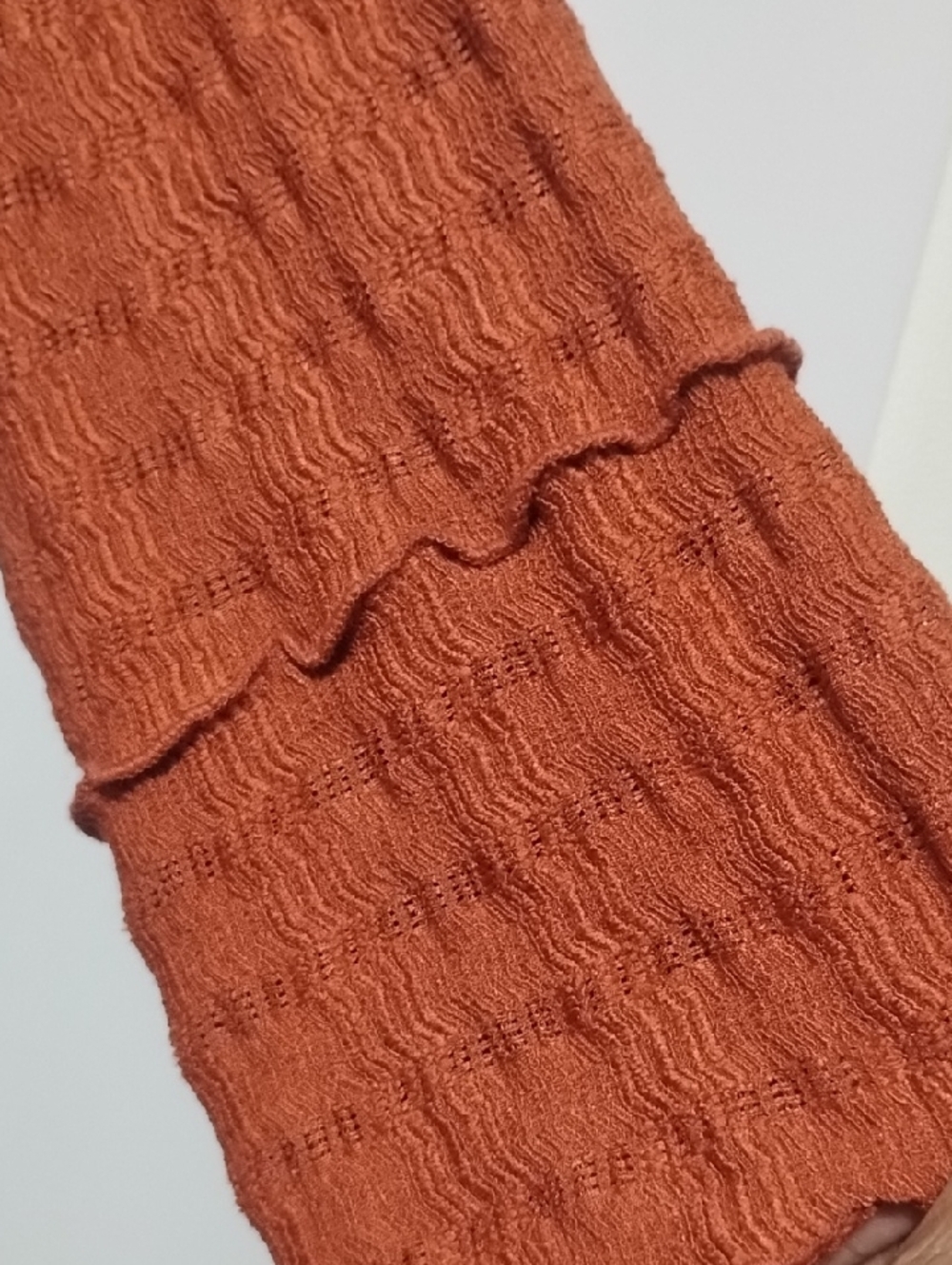 Carine Rust Orange Textured Cowl Neck Top - Picture 6 of 8